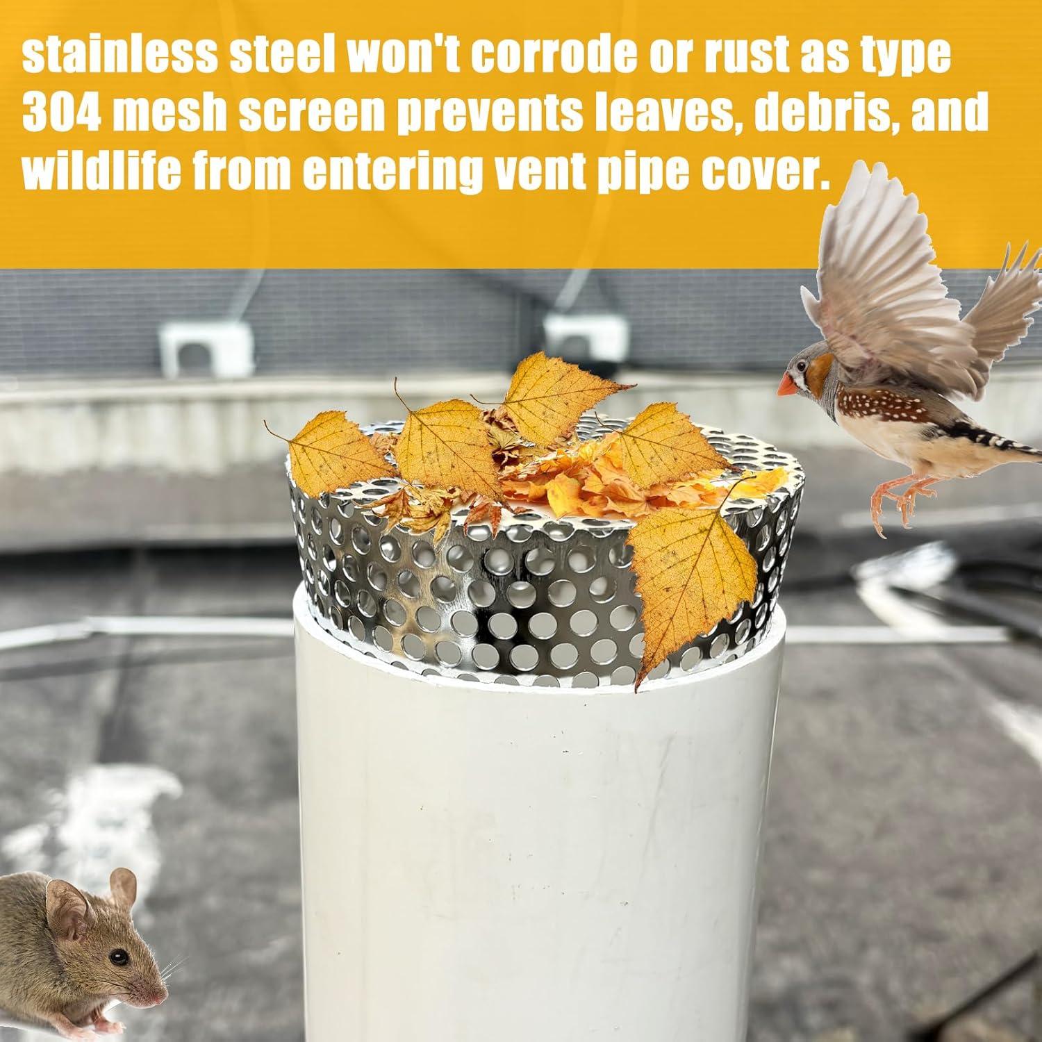 Tapa de Ventilación de PVC LOVEERCT 4.24-4.34" ID Acero Inoxidable