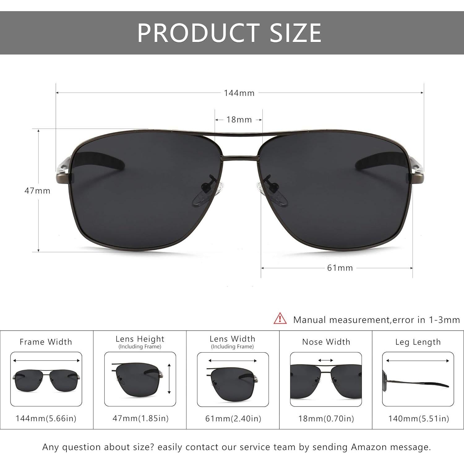 Gafas de sol polarizadas SUNGAIT para hombres con marco metal
