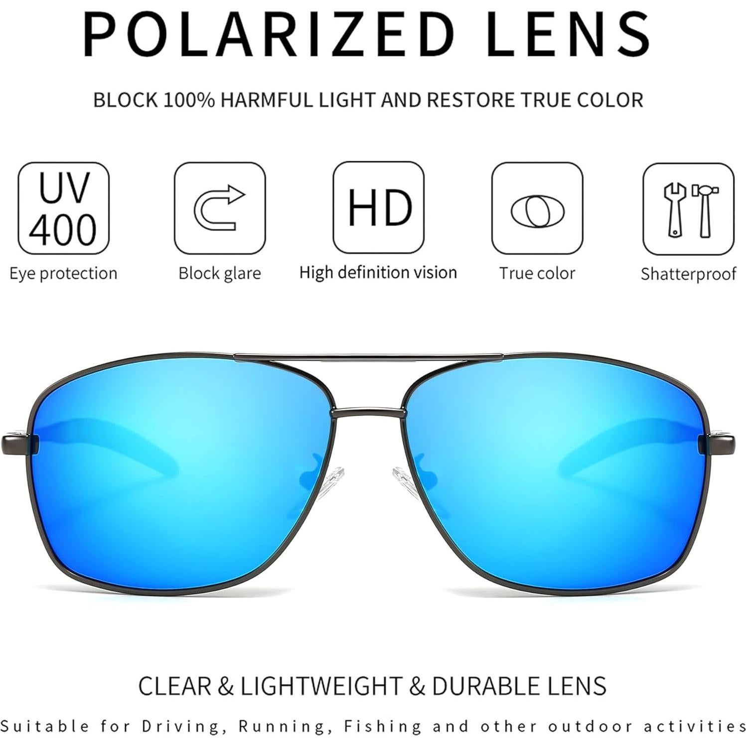 Gafas de sol polarizadas SUNGAIT cuadradas para hombres