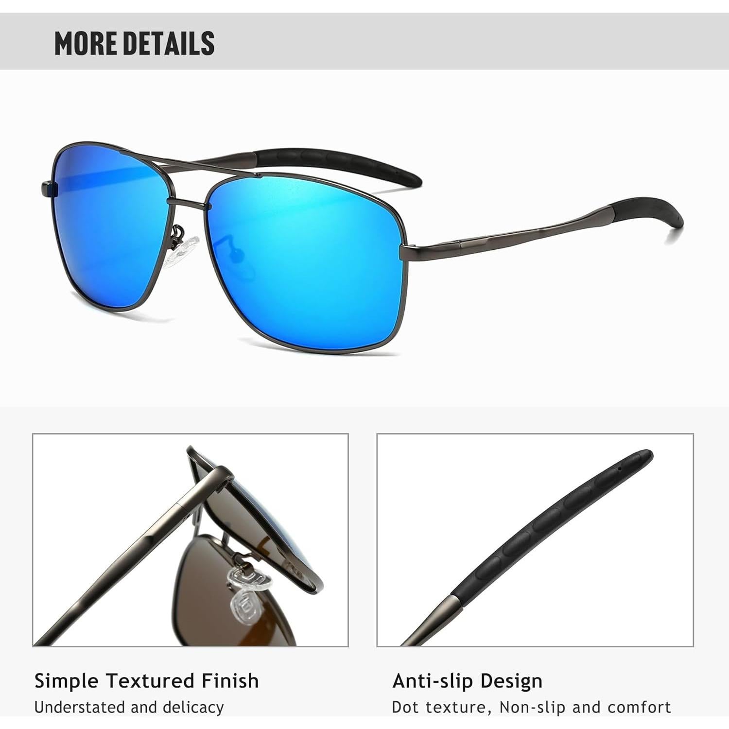 Gafas de sol polarizadas SUNGAIT cuadradas para hombres