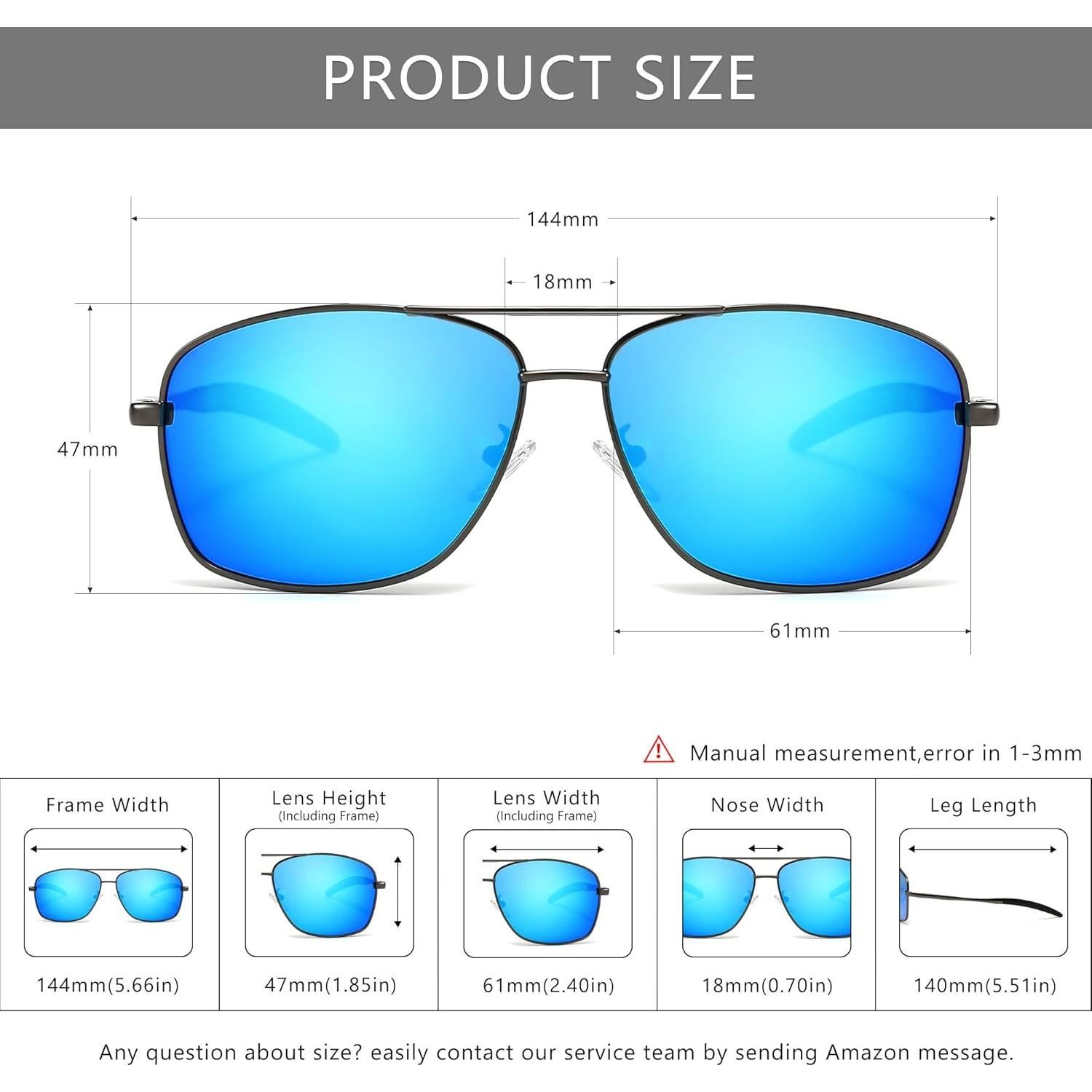 Gafas de sol polarizadas SUNGAIT cuadradas para hombres