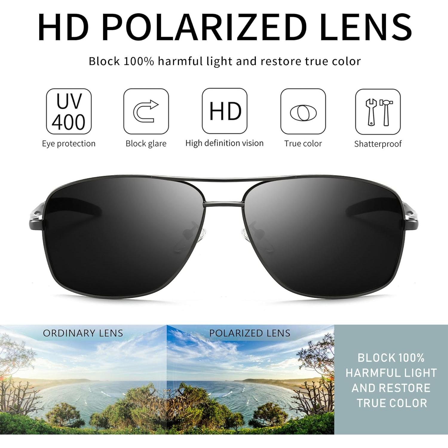 Gafas de sol polarizadas SUNGAIT para hombres con marco metal