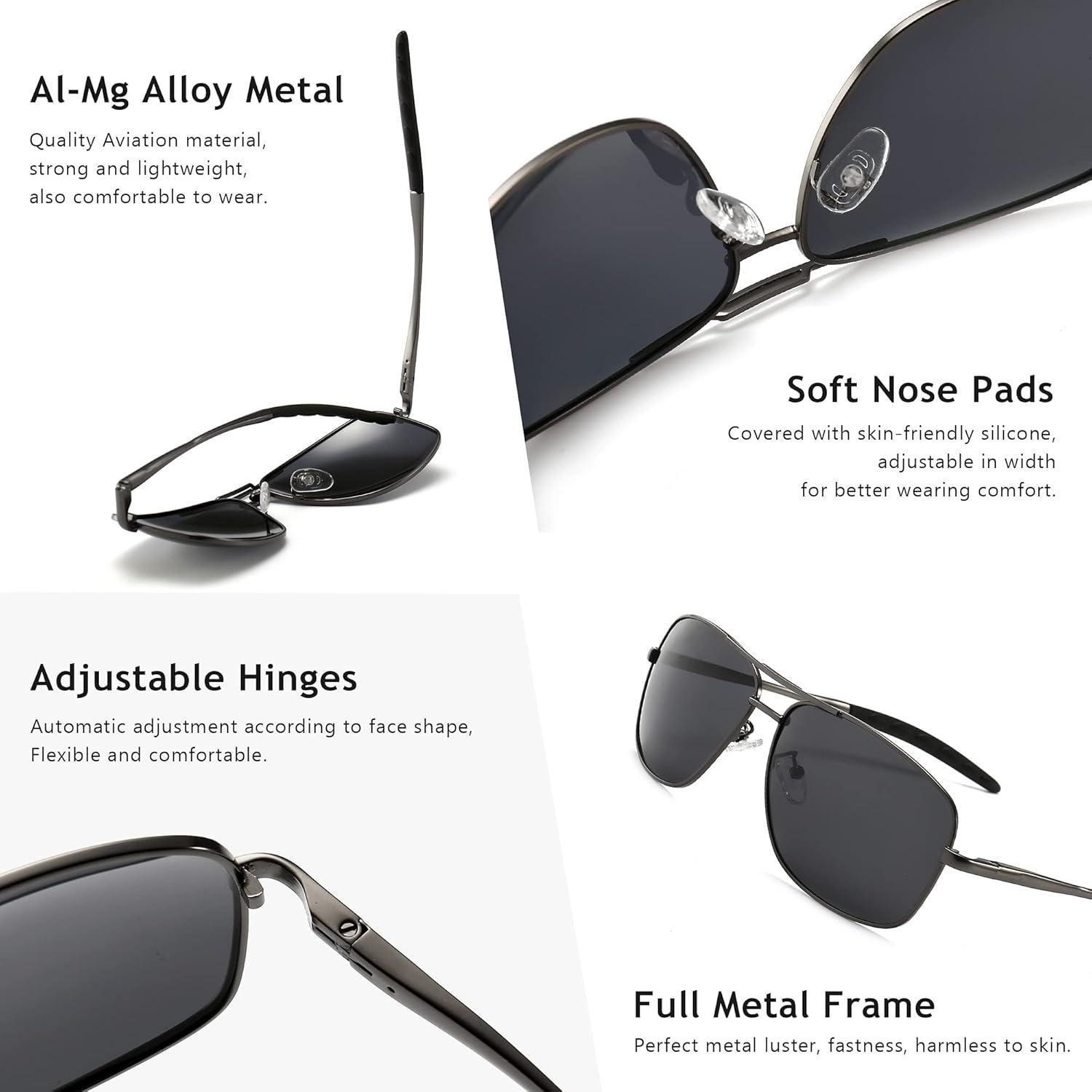 Gafas de sol polarizadas SUNGAIT para hombres con marco metal