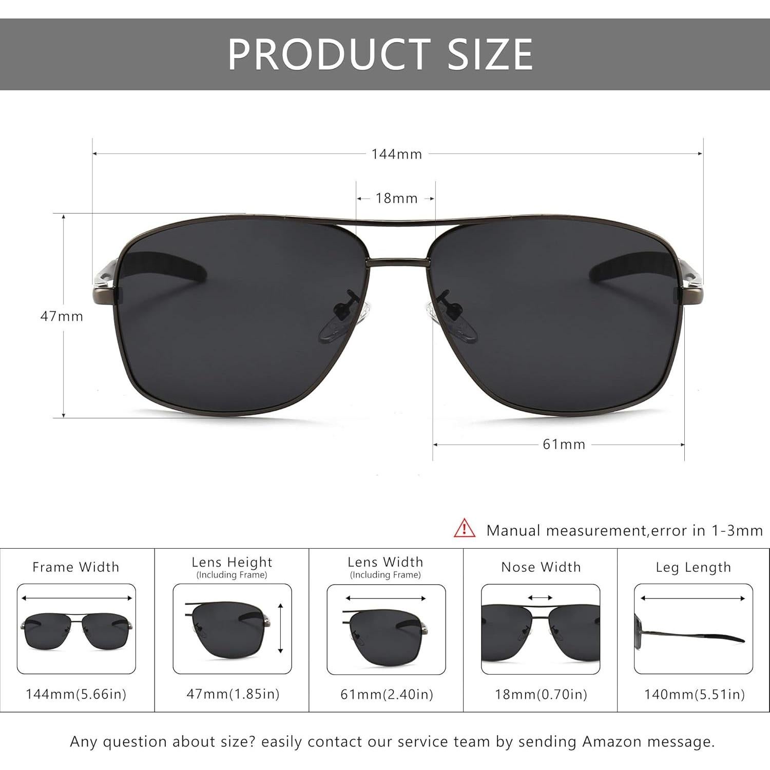 Gafas de sol polarizadas SUNGAIT para hombres con marco metal