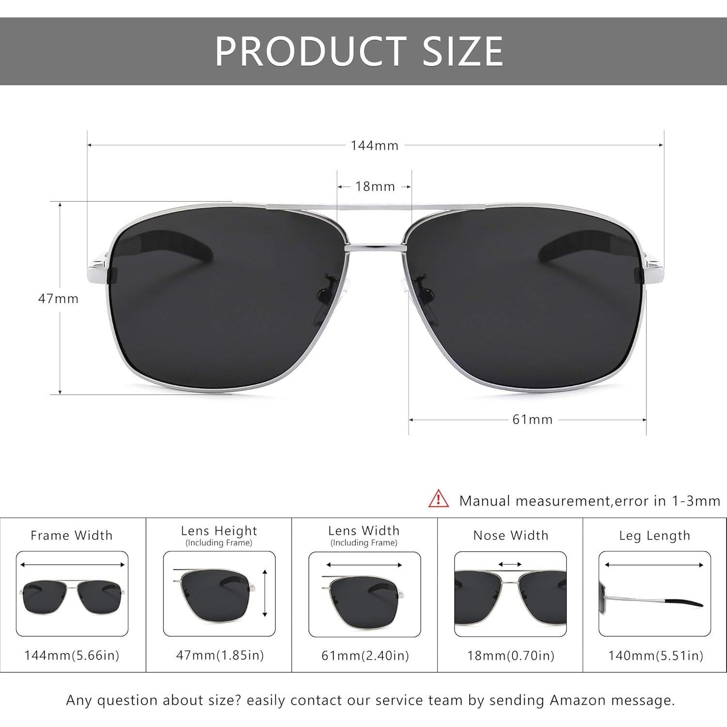 Gafas de sol polarizadas SUNGAIT para hombres, marco metal gris