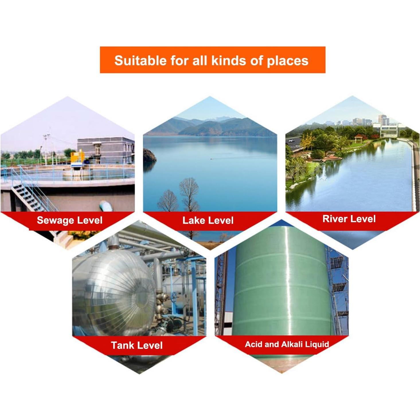 Sensor de Nivel de Agua Ultrasonico Fockety 0-5M LED 4-20mA