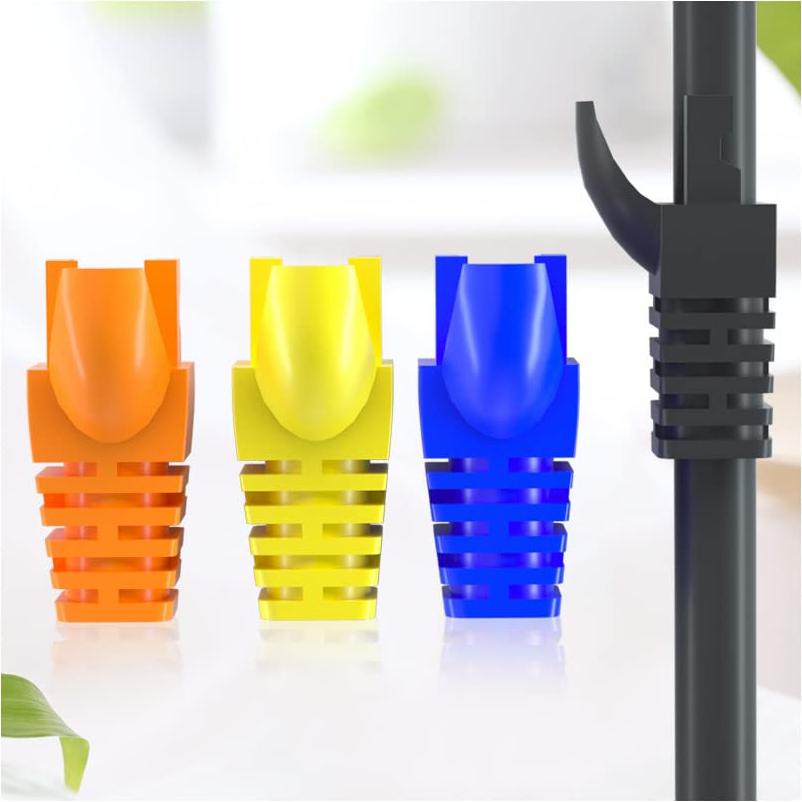 50 Piezas Botones de Alivio Tensión RJ45 VIVOCH Cat5 Cat6 Negro