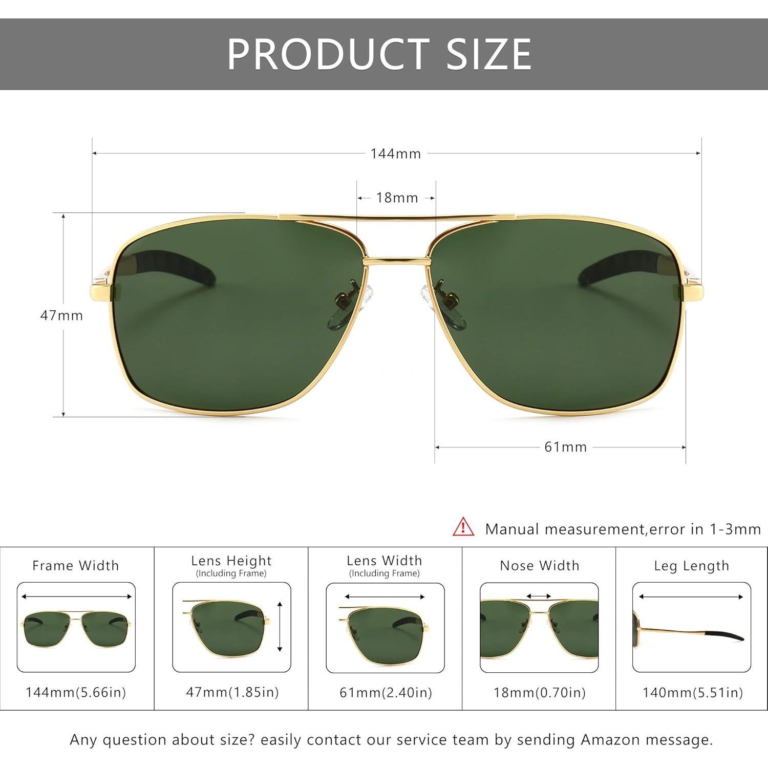 Gafas de sol polarizadas SUNGAIT para hombres, marco dorado