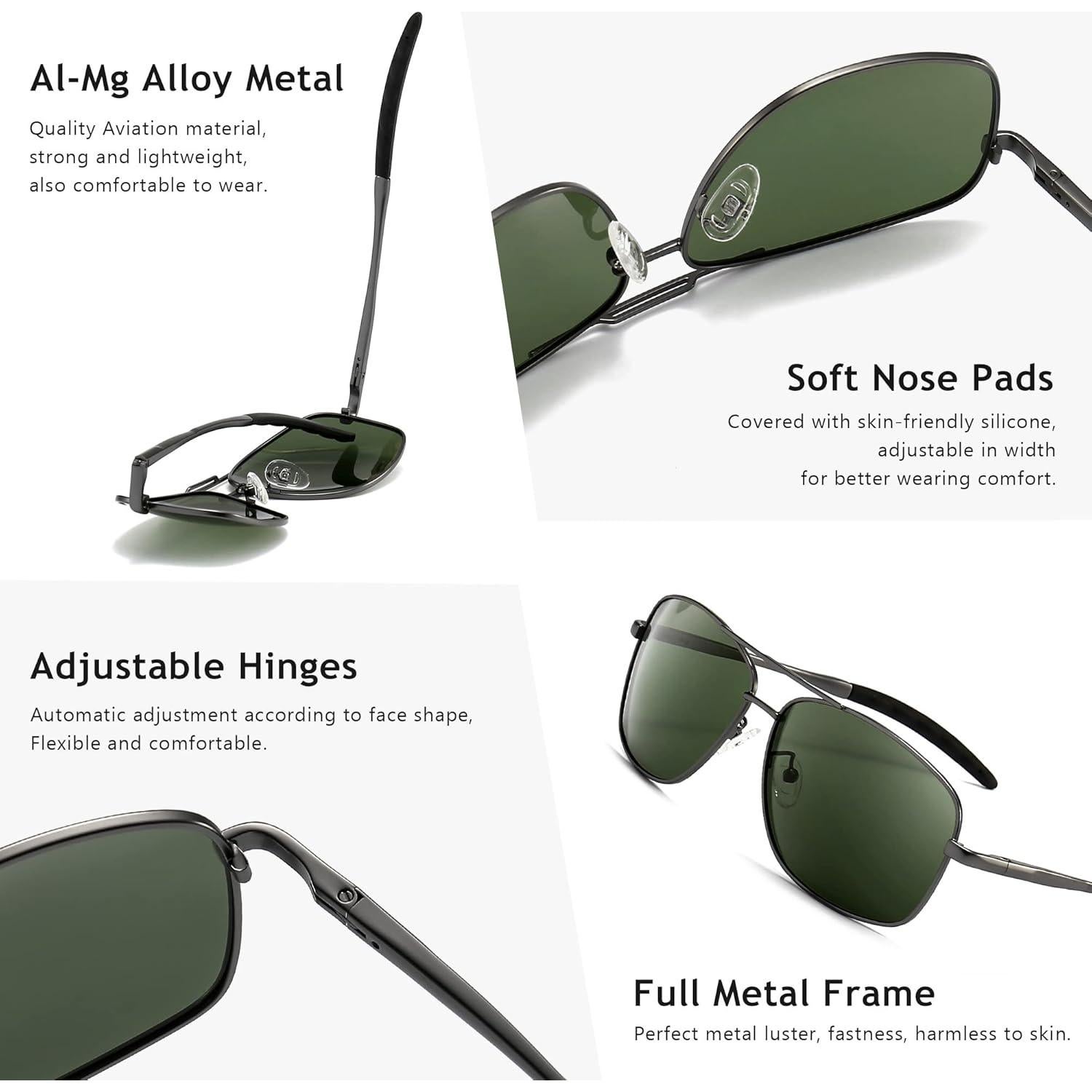 Gafas de sol polarizadas SUNGAIT para hombres, marco metal