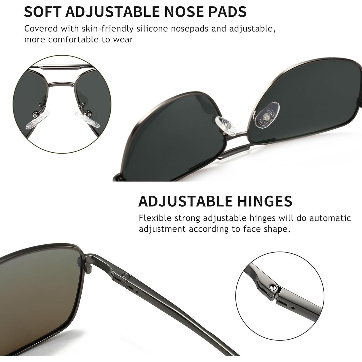 Gafas de sol polarizadas SUNGAIT para hombres, marco metal
