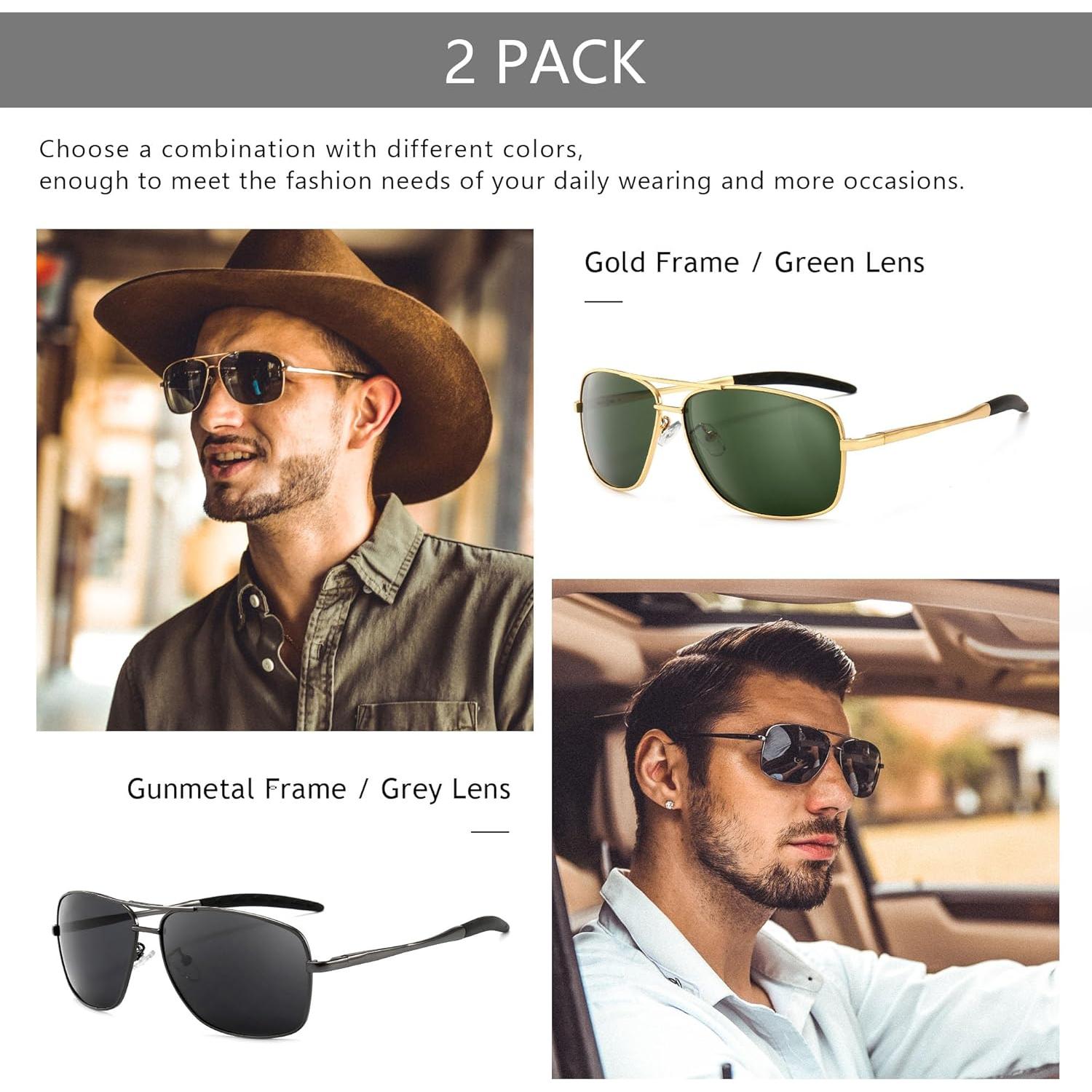 Gafas de sol polarizadas SUNGAIT para hombres, marco metal