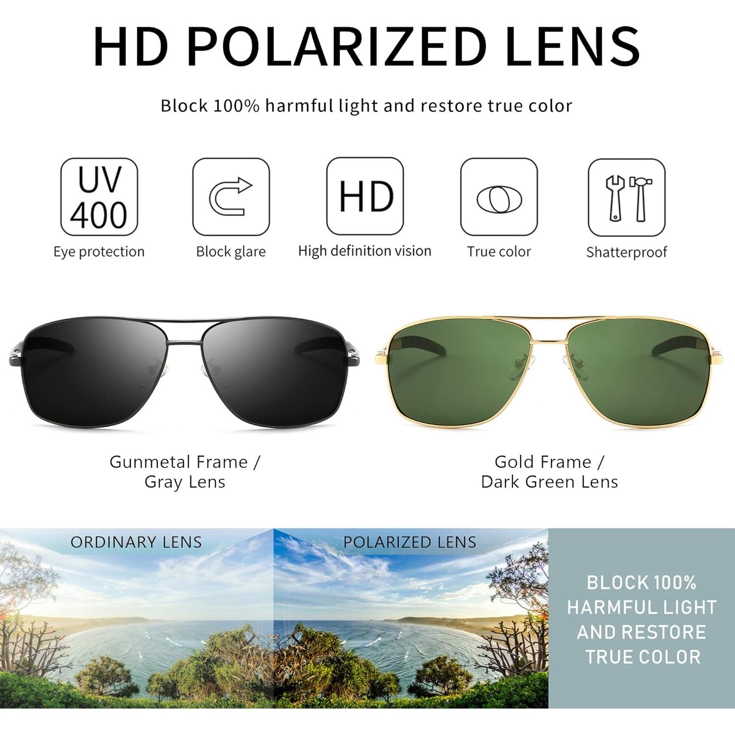 Gafas de sol polarizadas SUNGAIT para hombres, marco metal