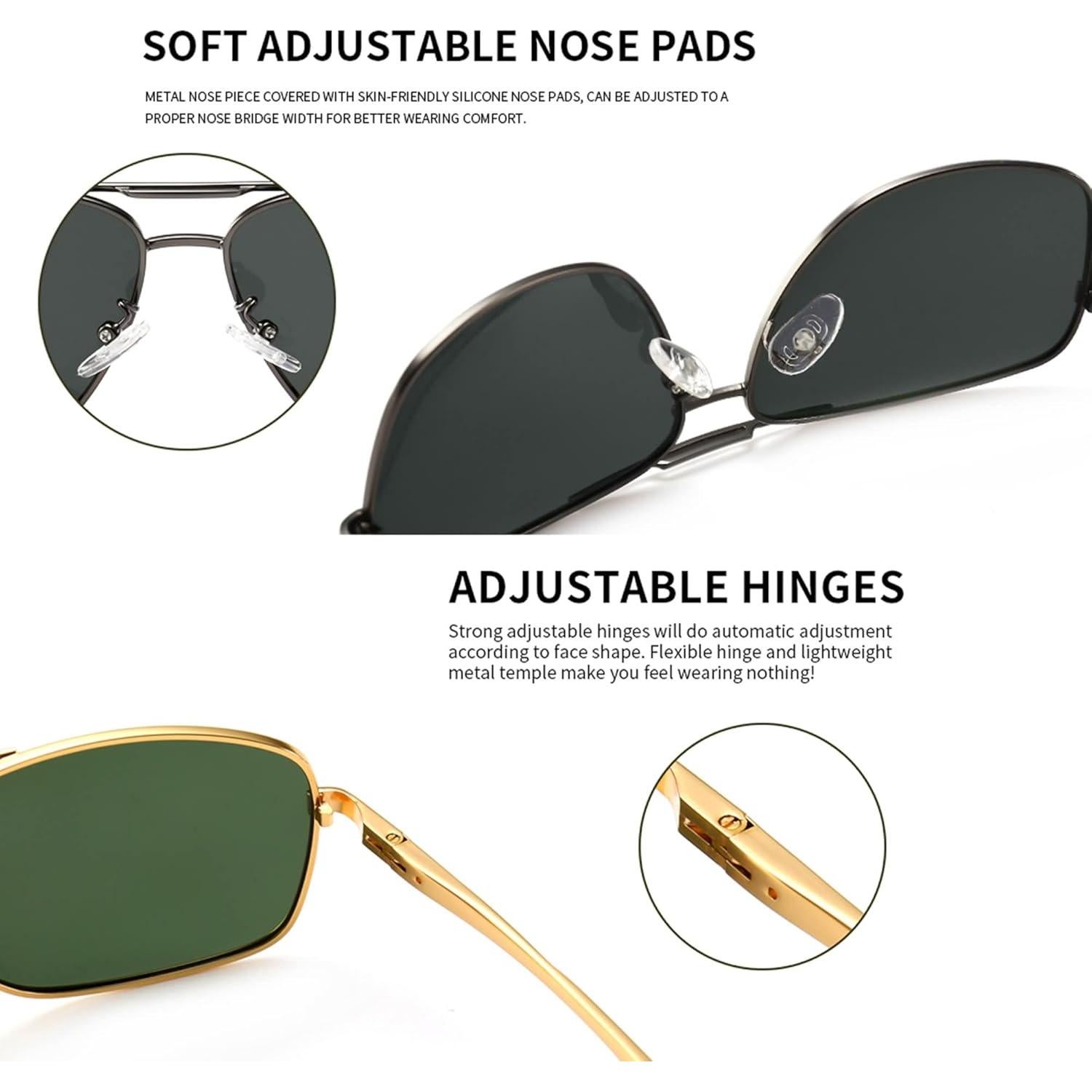 Gafas de sol polarizadas SUNGAIT para hombres, marco metal