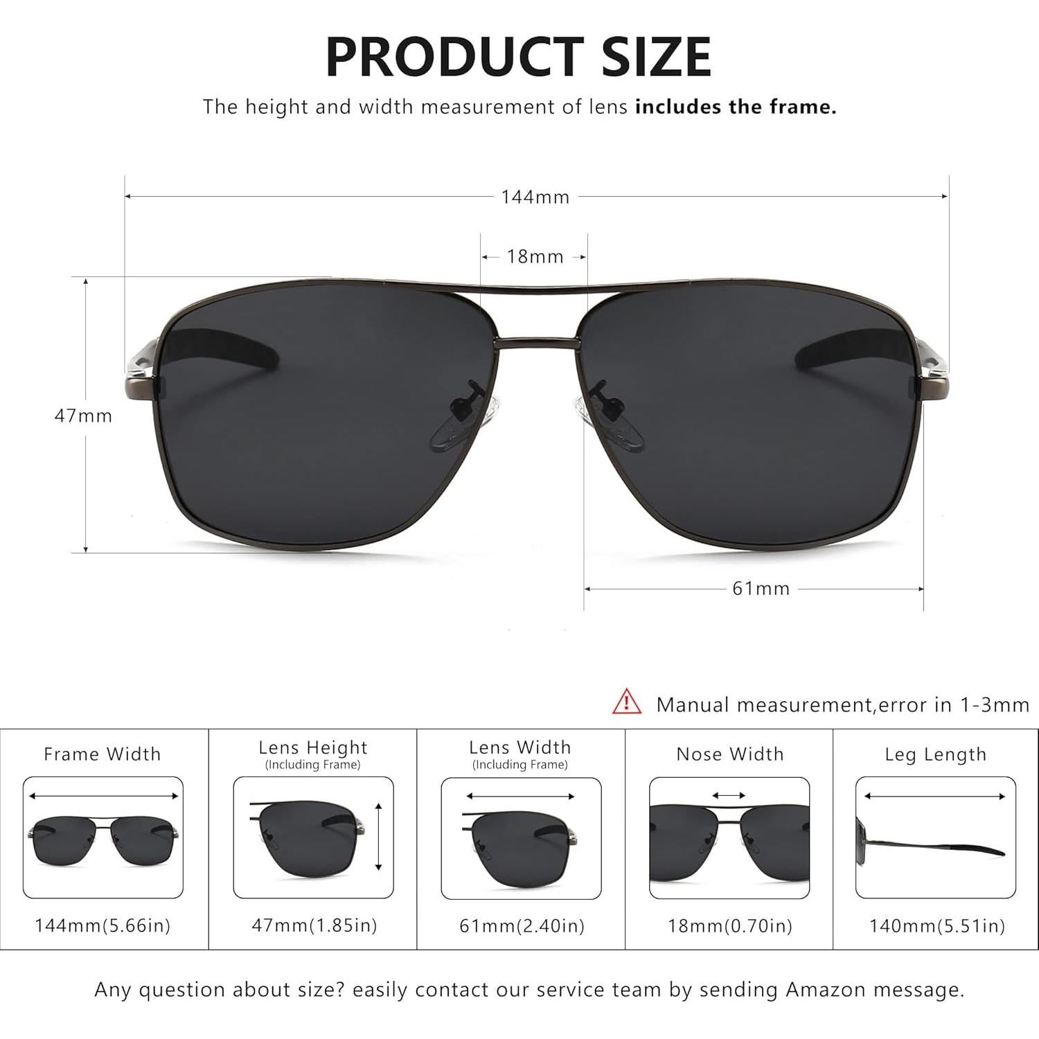 Gafas de sol polarizadas SUNGAIT para hombres, marco metal