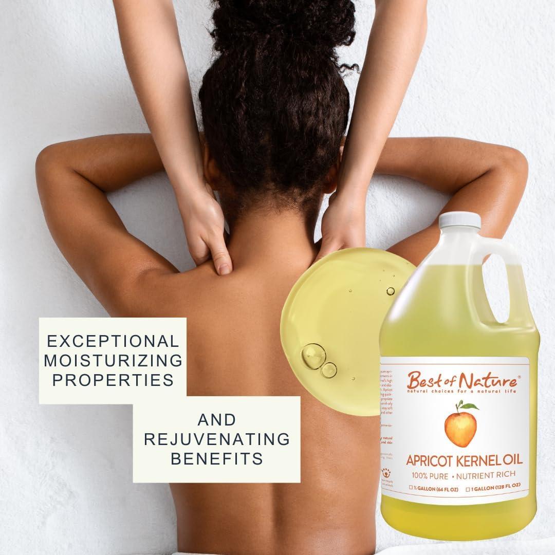 Aceite de Albaricoque Puro Lo Mejor de la Naturaleza 236.6 ml - Hidratante para Piel y Cabello