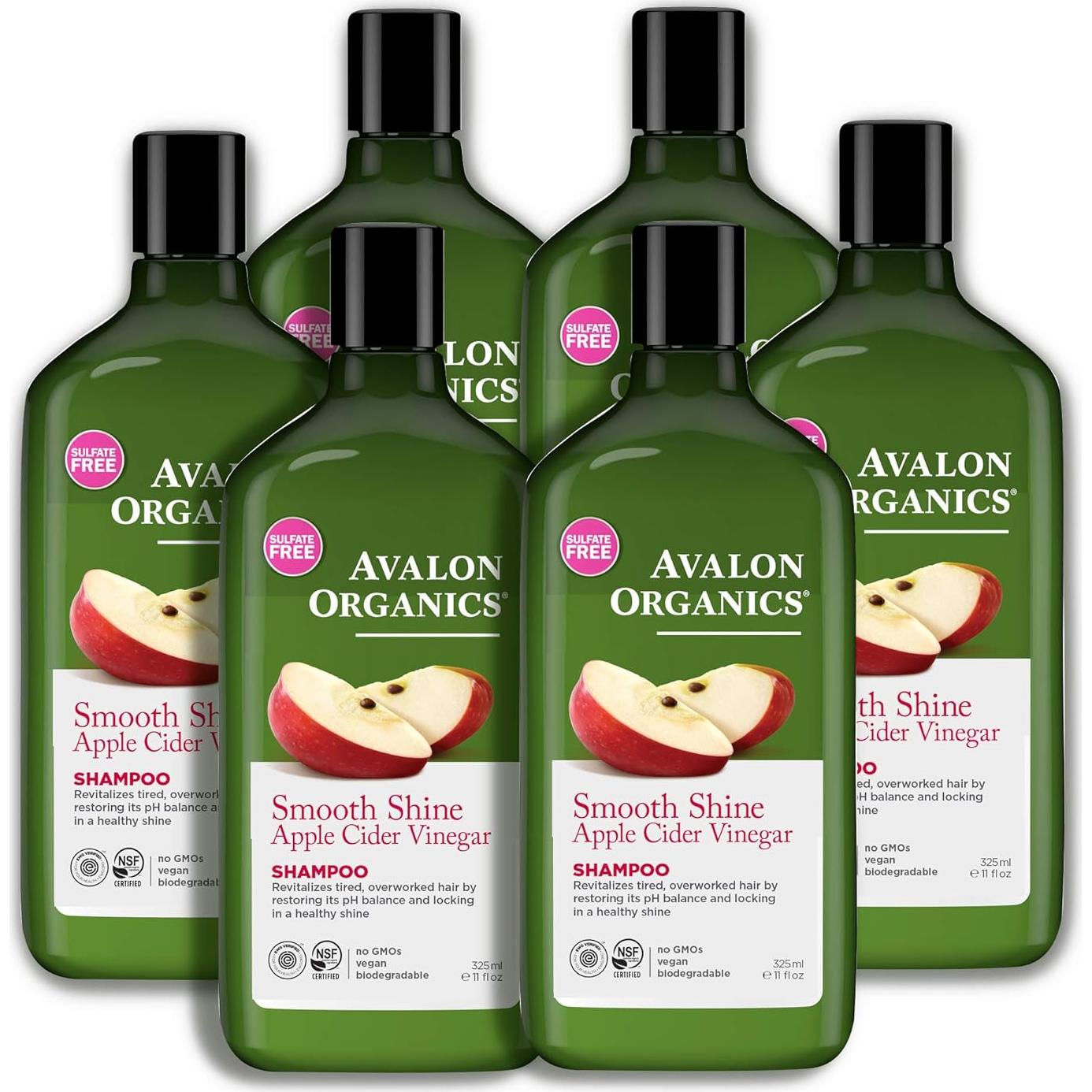 Champú Orgánico Avalon Organics Vinagre de Sidra 311g x6