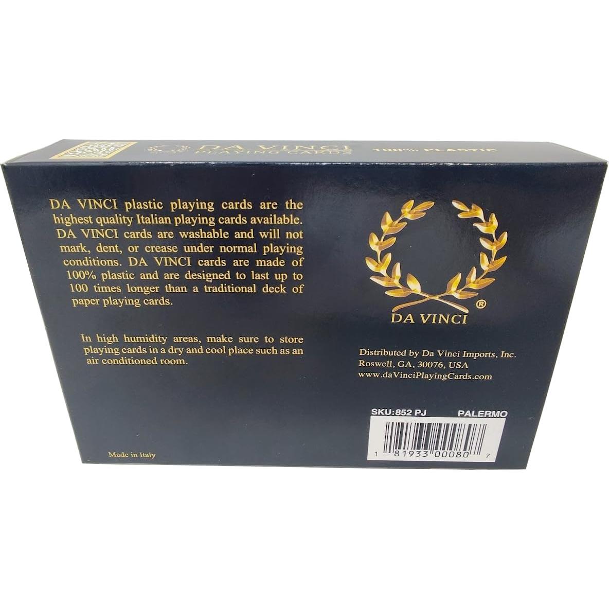 Set de 2 Barajas de Juego Da Vinci con Estuche Duro Jumbo