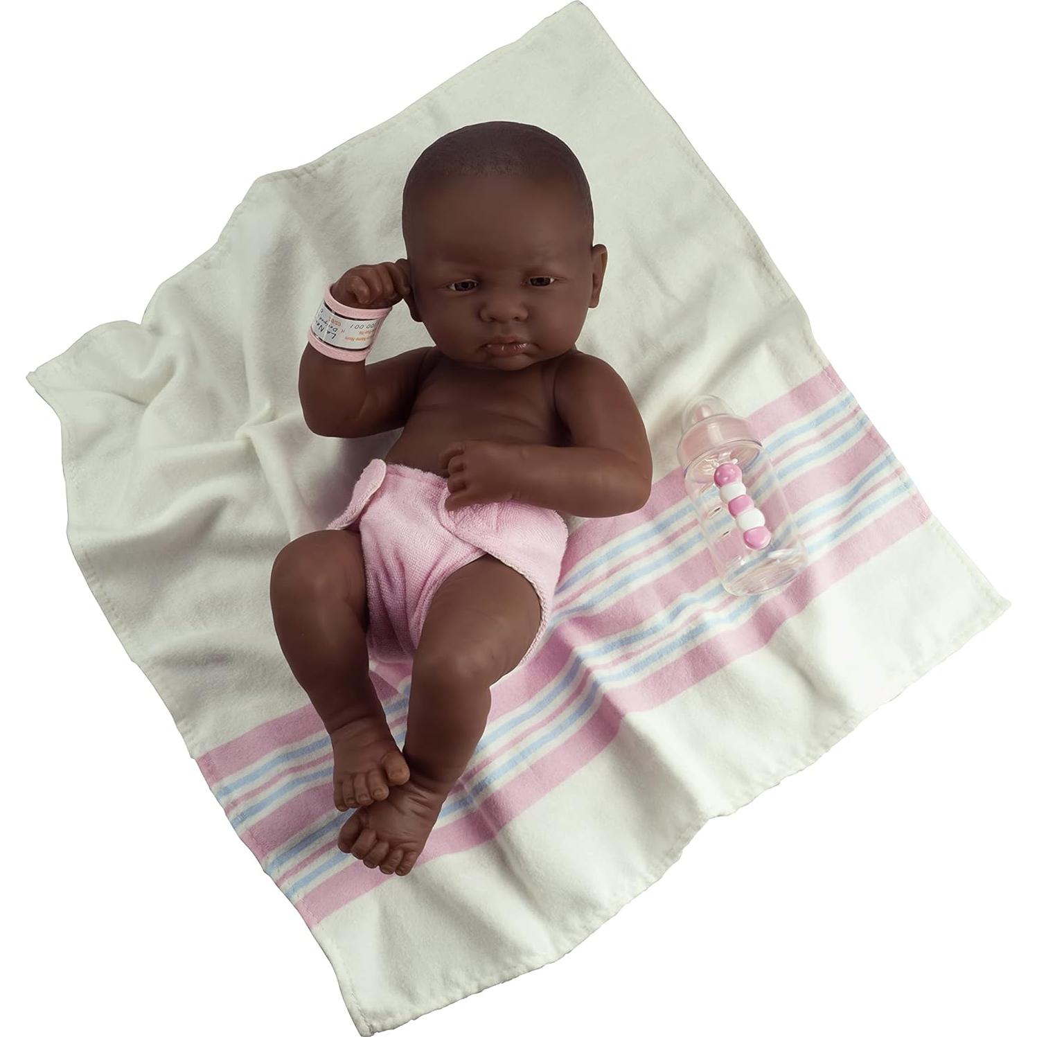Muñeca Realista Afroamericana JC Toys 35.56 cm Anatómica