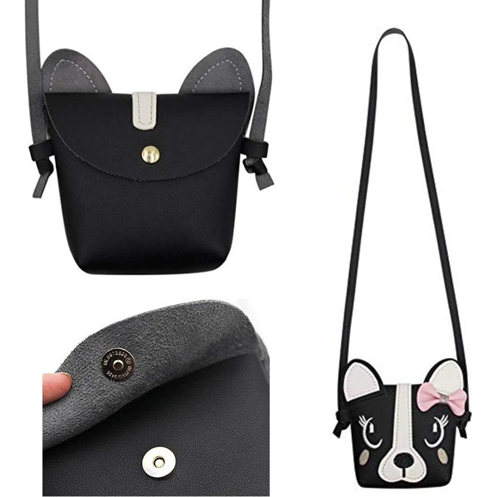 Mochila de Hombro para Niña Jienclound con Diseño de Perro - Negro