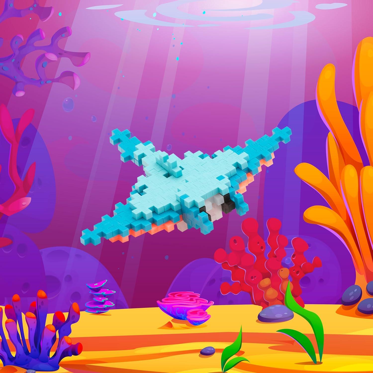 Juego de Bloques de Construcción Plus-Plus 3D Manta Raya 70 Piezas