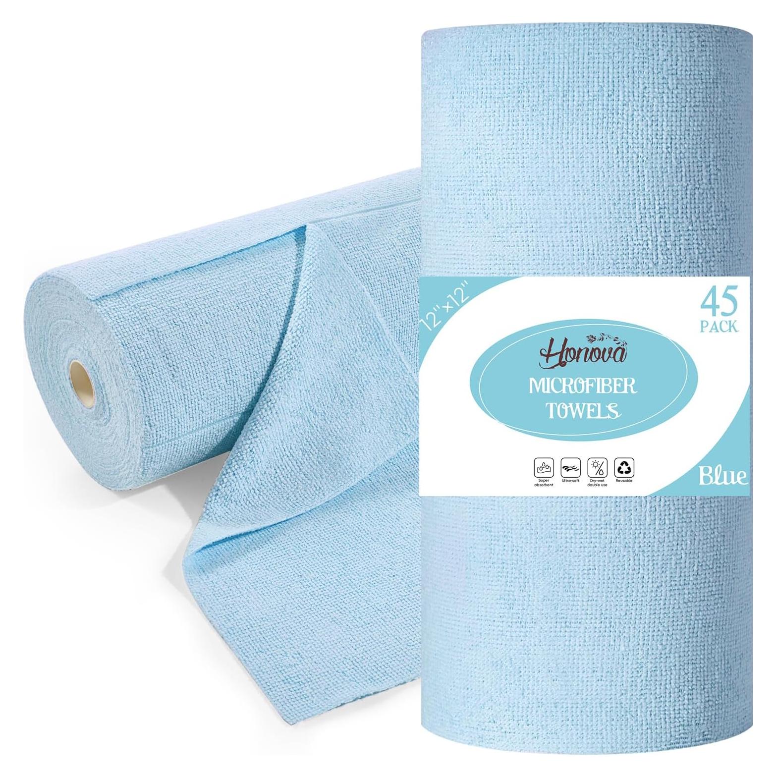 Rollo de Paños de Microfibra HONOVA 45 Piezas 30x30 cm Azul