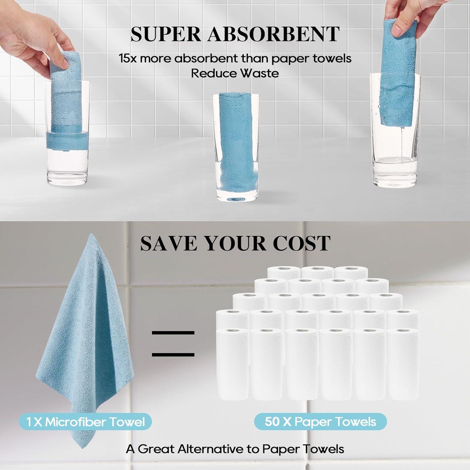 Rollo de Paños de Microfibra HONOVA 45 Piezas 30x30 cm Azul