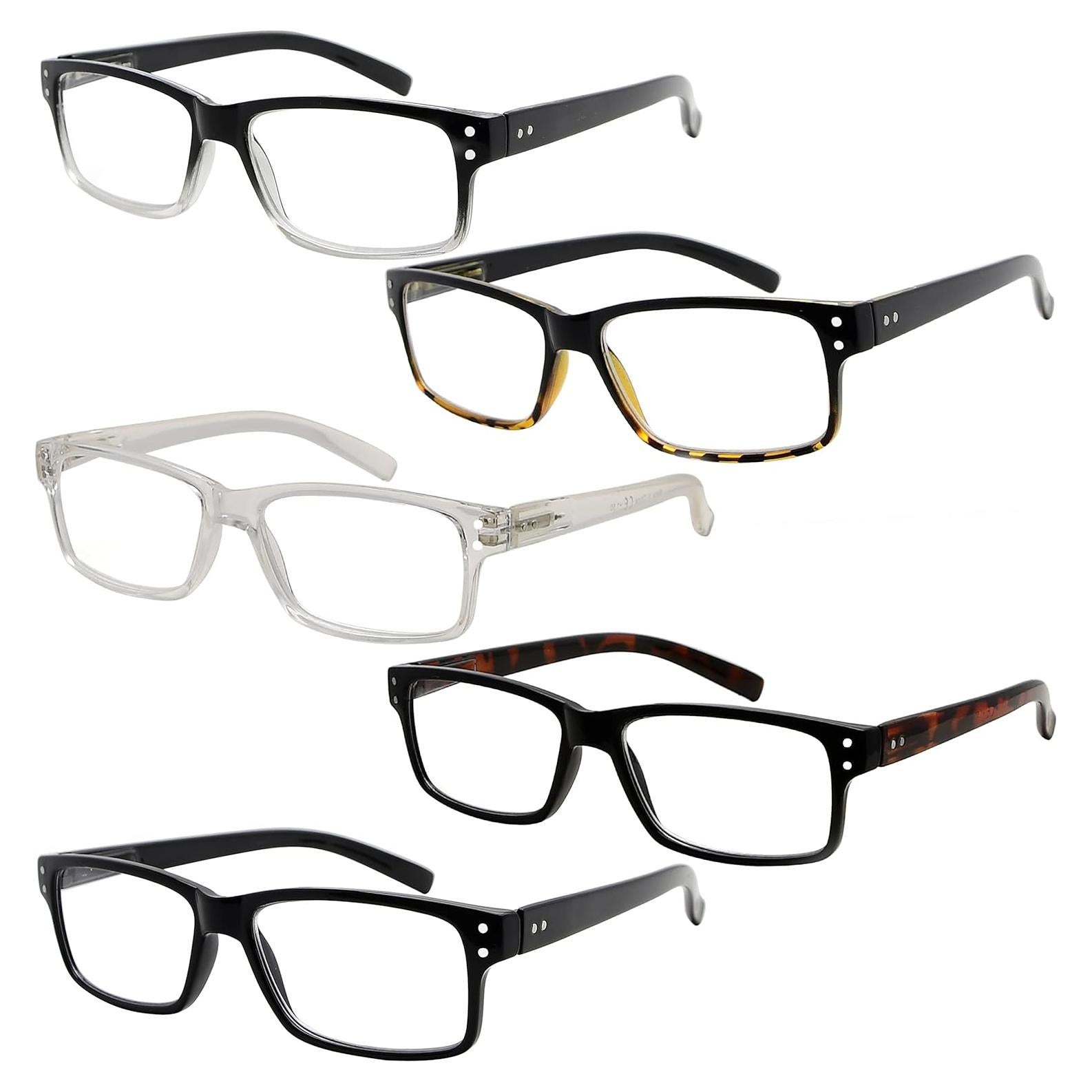 Gafas de Lectura Eyekepper 5 Paquete Hombres 3x Marco Transparente