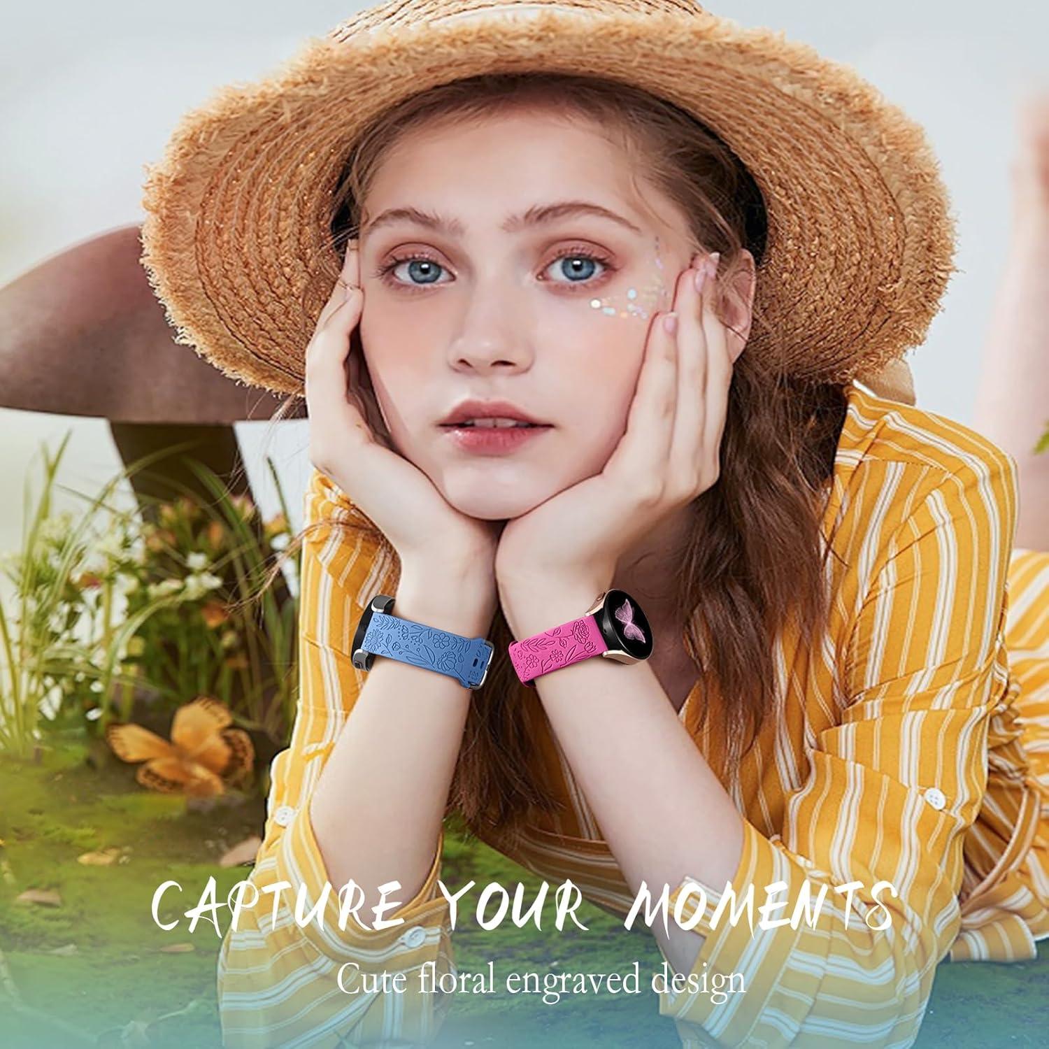 Paquete de 6 Bandas de Silicona Grabadas SNBLK para Samsung Galaxy Watch 7 20mm