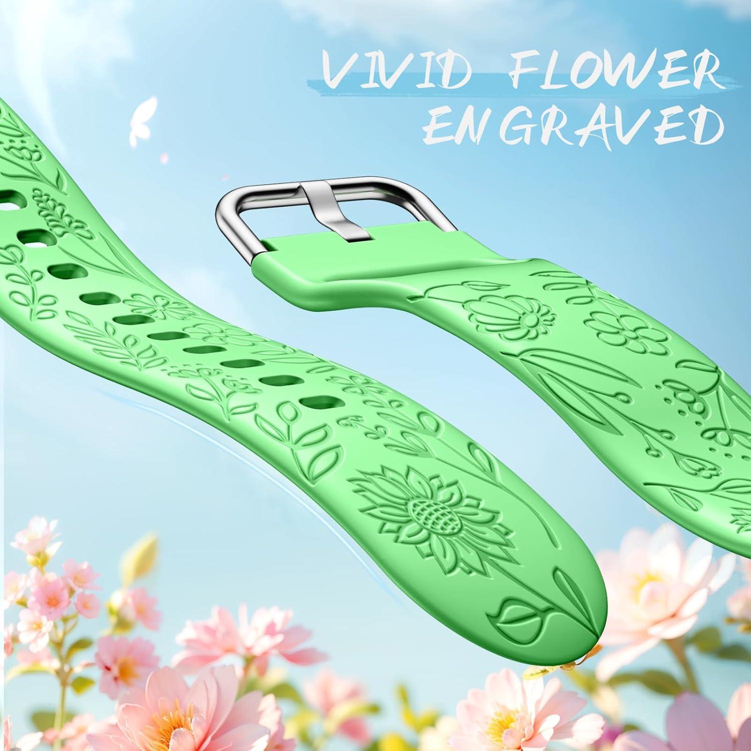 Paquete de 6 Bandas de Silicona Grabadas SNBLK para Samsung Galaxy Watch 7 20mm