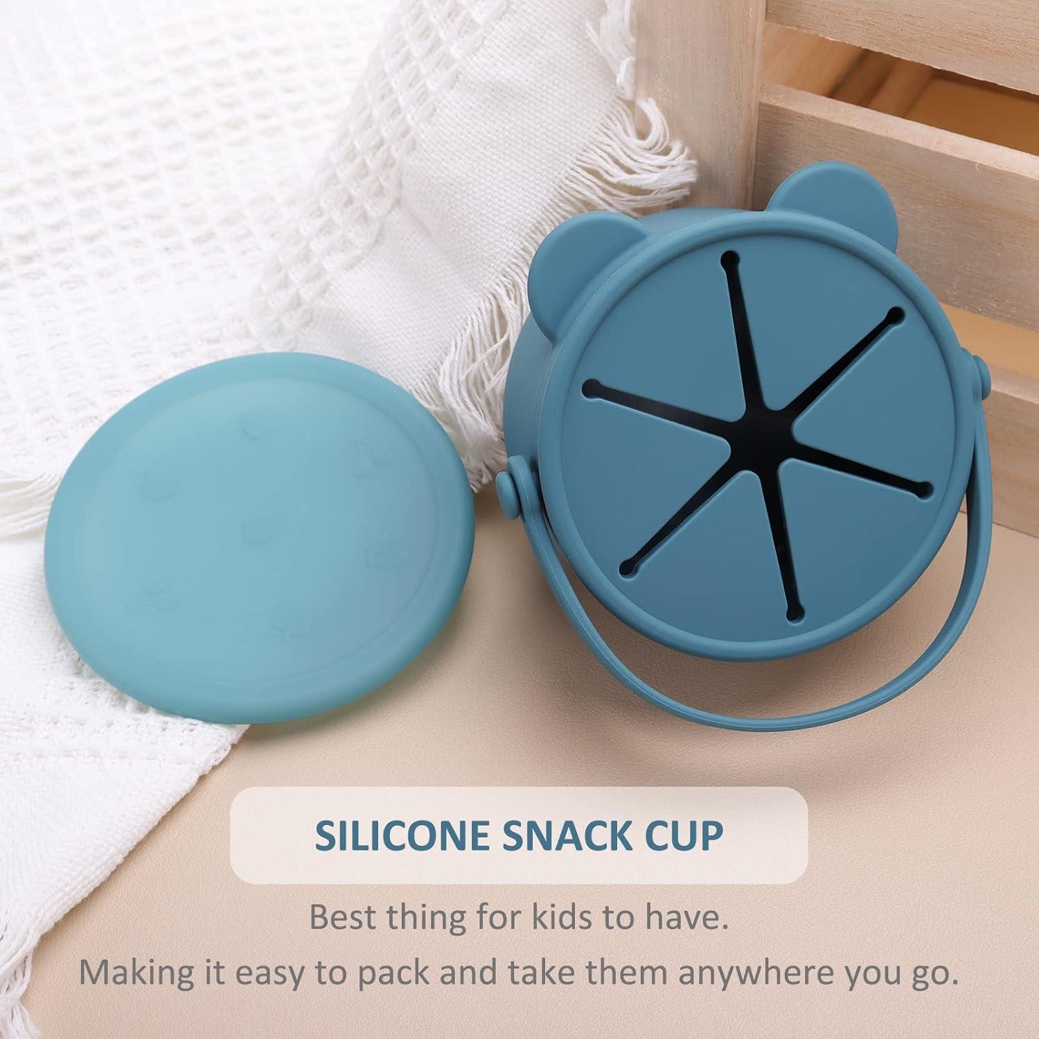 Taza de Snack Silicona Dilovely 9 Oz Azul para Bebés