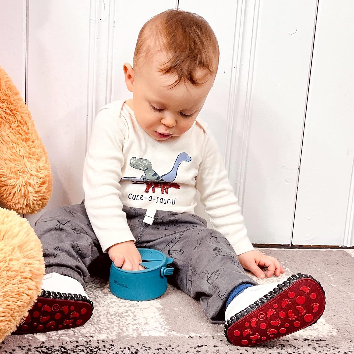 Taza de Snack Silicona Dilovely 9 Oz Azul para Bebés