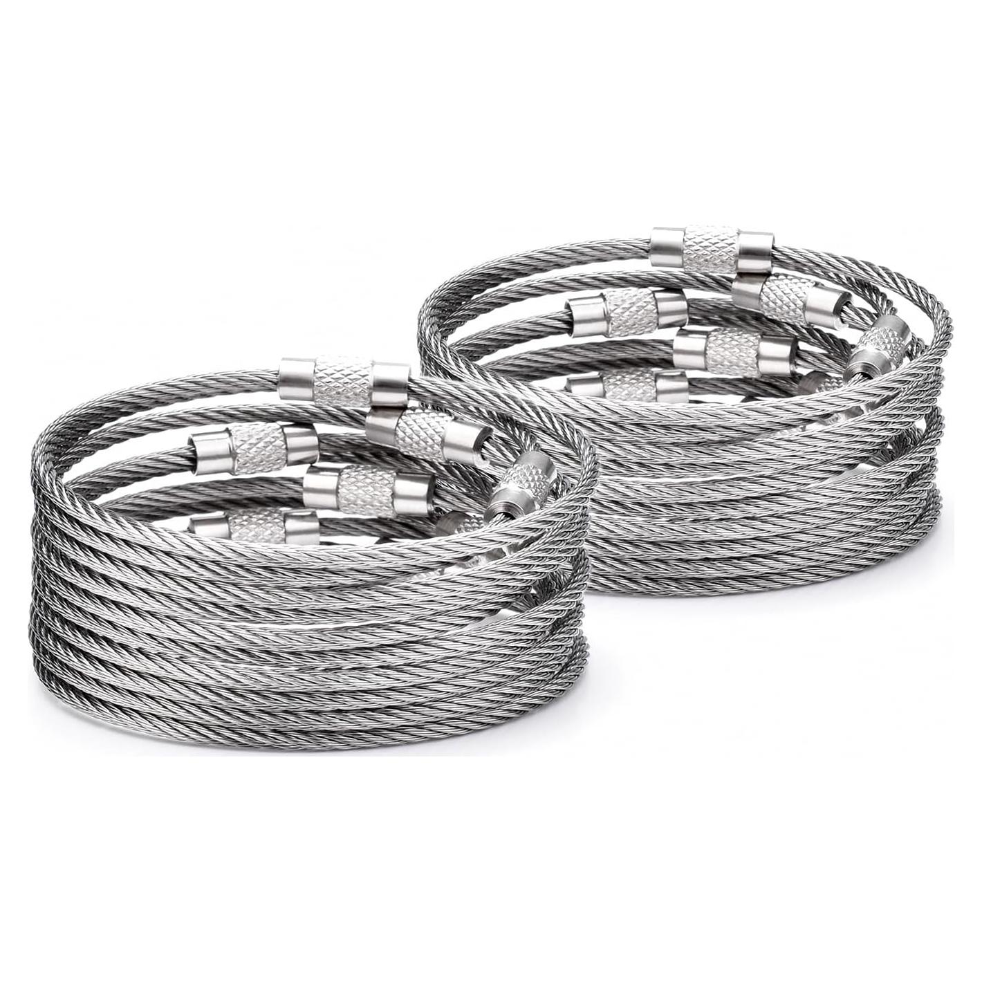 Paquete de 100 anillos de llavero CooBigo 6" Plata 2mm