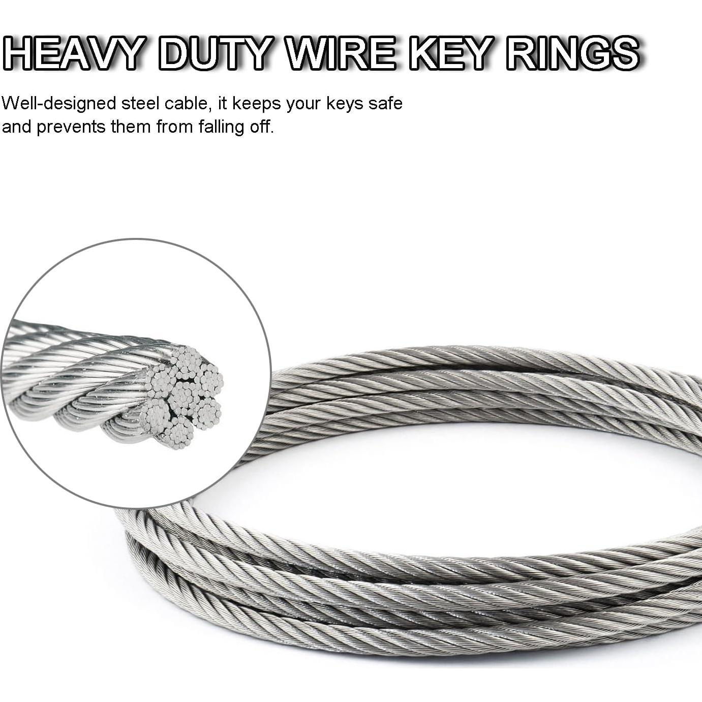 Paquete de 100 anillos de llavero CooBigo 6" Plata 2mm