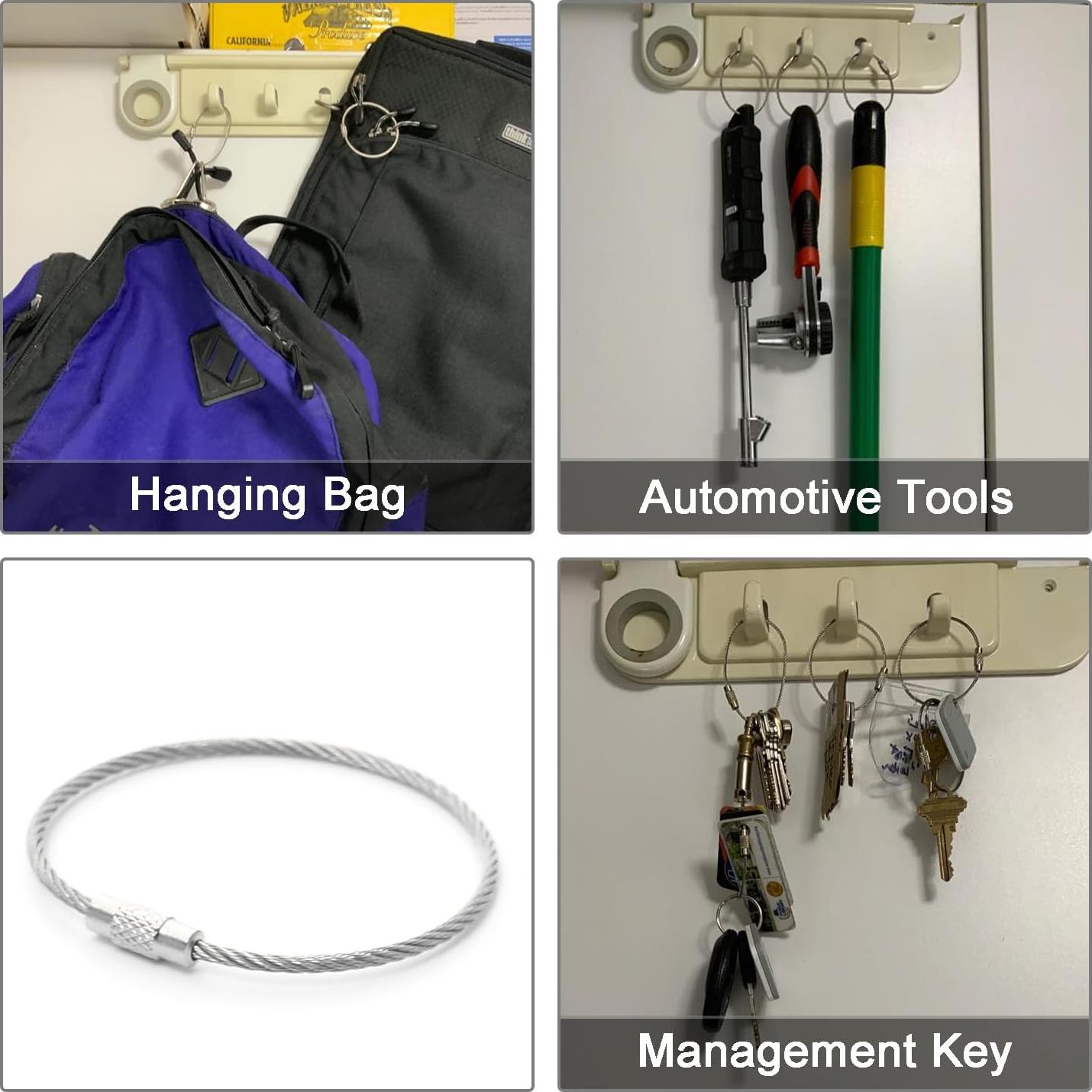 Paquete de 100 anillos de llavero CooBigo 6" Plata 2mm