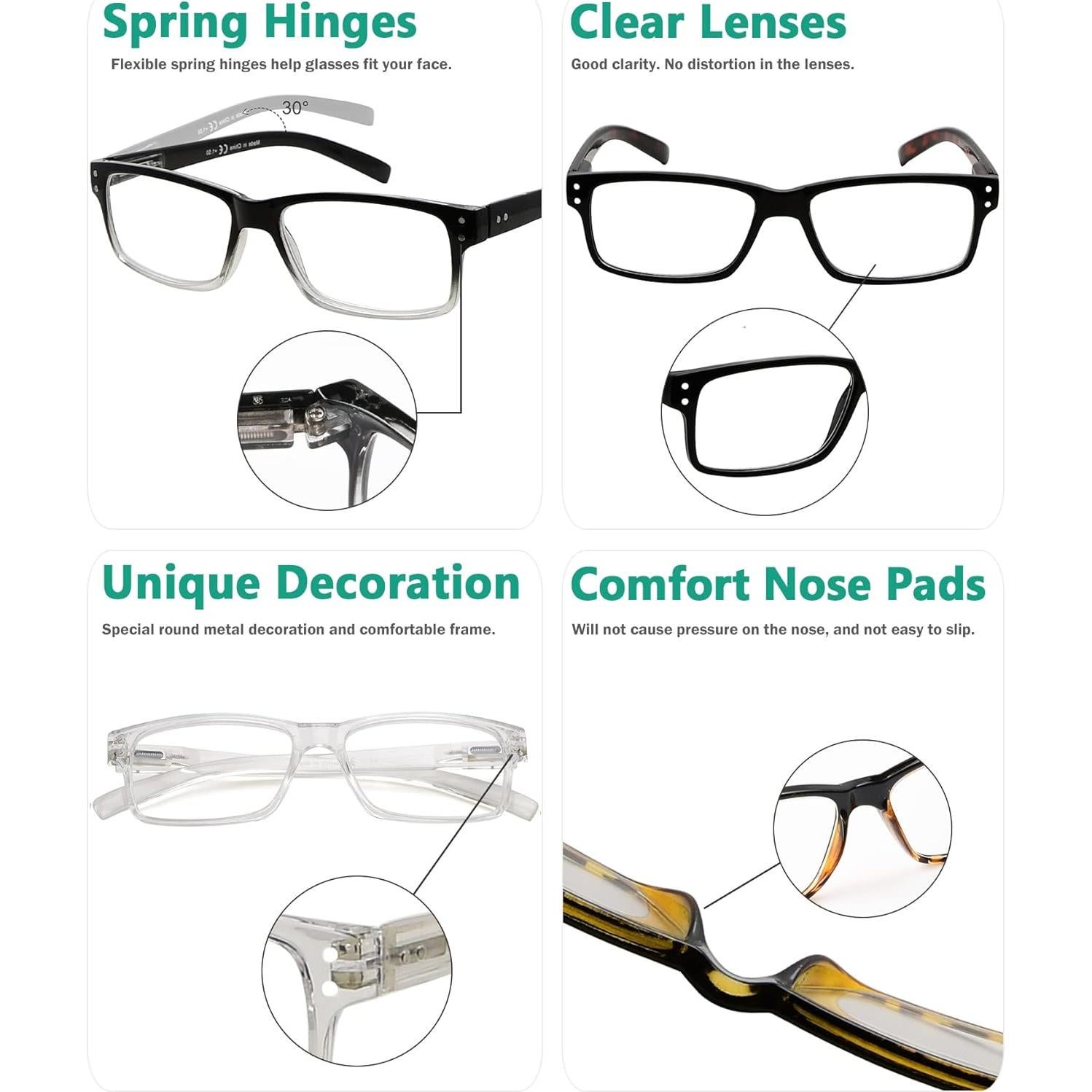 Gafas de Lectura Eyekepper 5 Paquete Hombres 3.25x