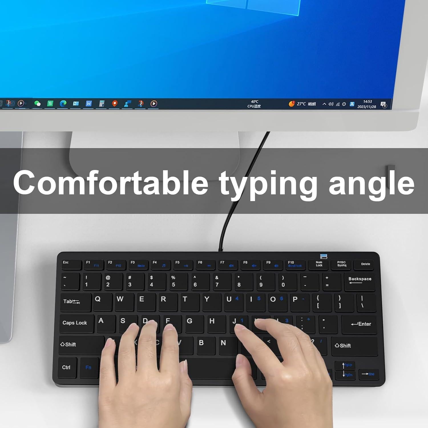 Teclado Mini USB Ultra Delgado YORUNOHOSH 78 Teclas Negro