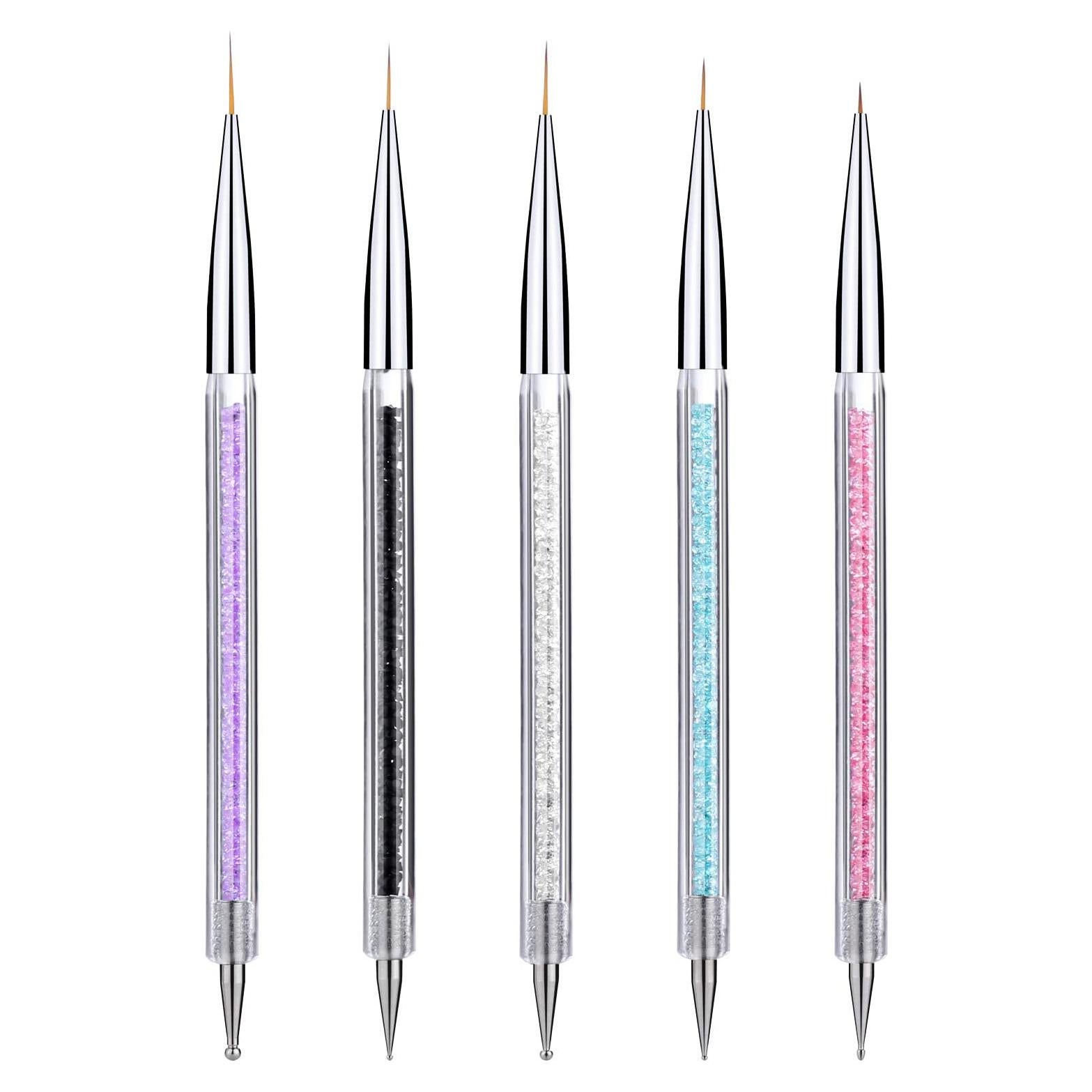 Juego de Pinceles para Uñas Doble Cara - 5 Pcs 5-13 mm