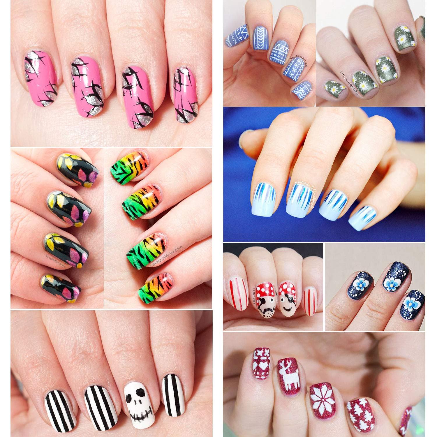 Juego de Pinceles para Uñas Doble Cara - 5 Pcs 5-13 mm