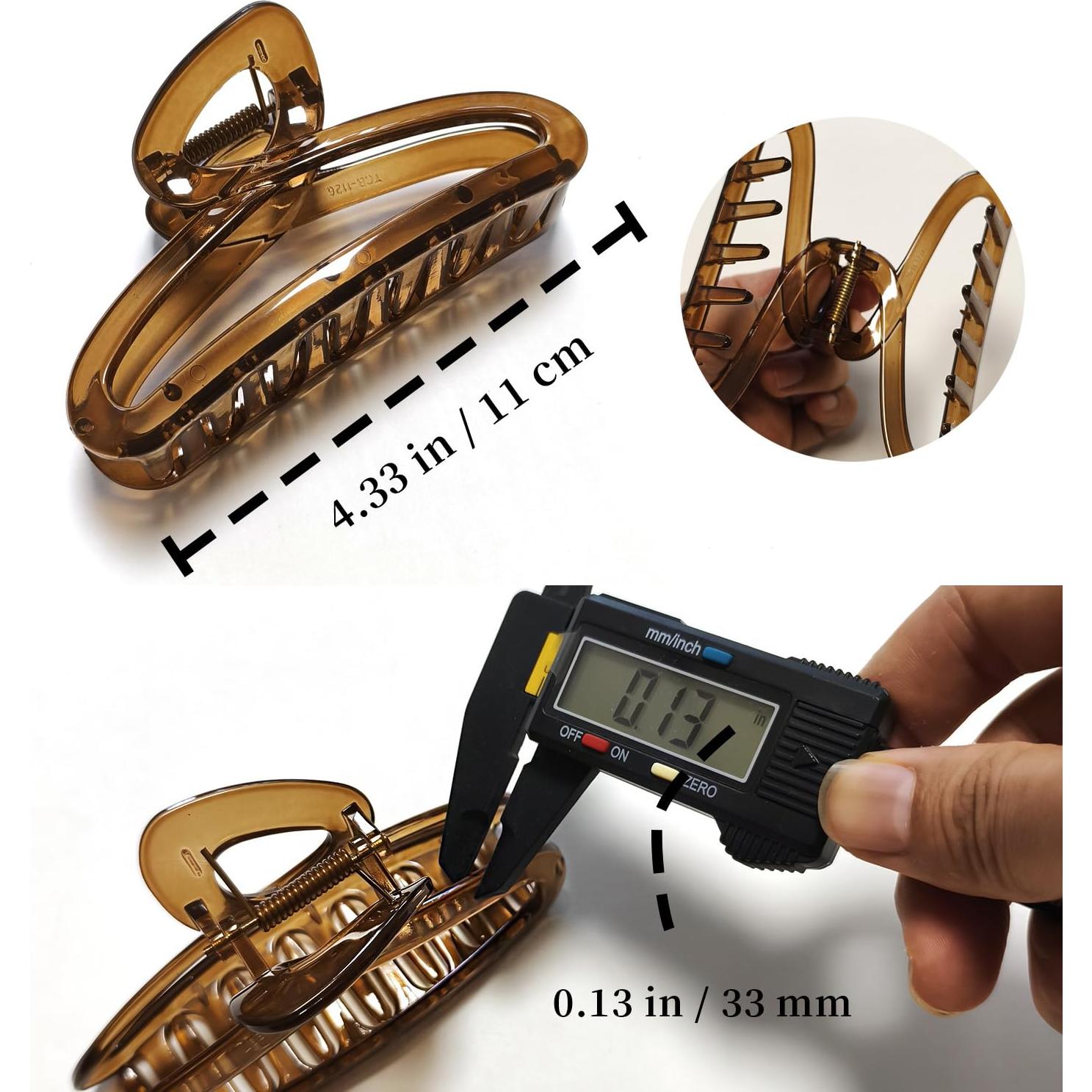 Pinzas para el cabello Nalodu, 10.9 cm, paquete de 4 colores