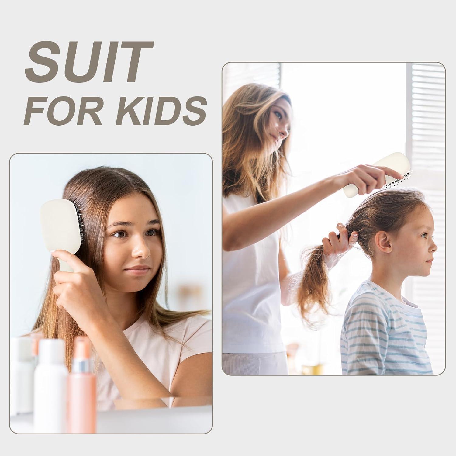 Mini Cepillo Desenredante Jurrissa de Cerda de Jabalí Blanco