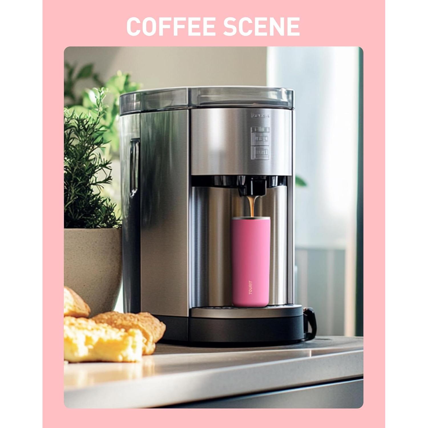 Taza de Viaje Aislada TOURIT 0.47L Acero Inoxidable Negro