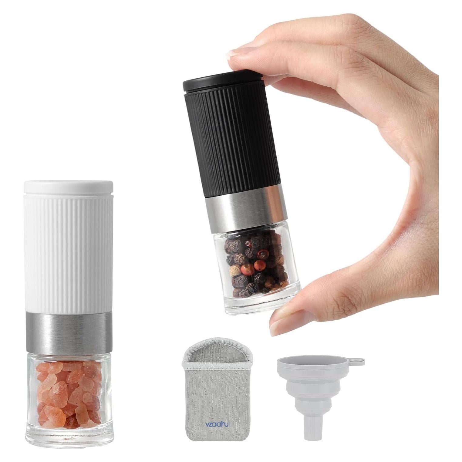 Set Mini Molinillos de Sal y Pimienta vzaahu Negro y Blanco