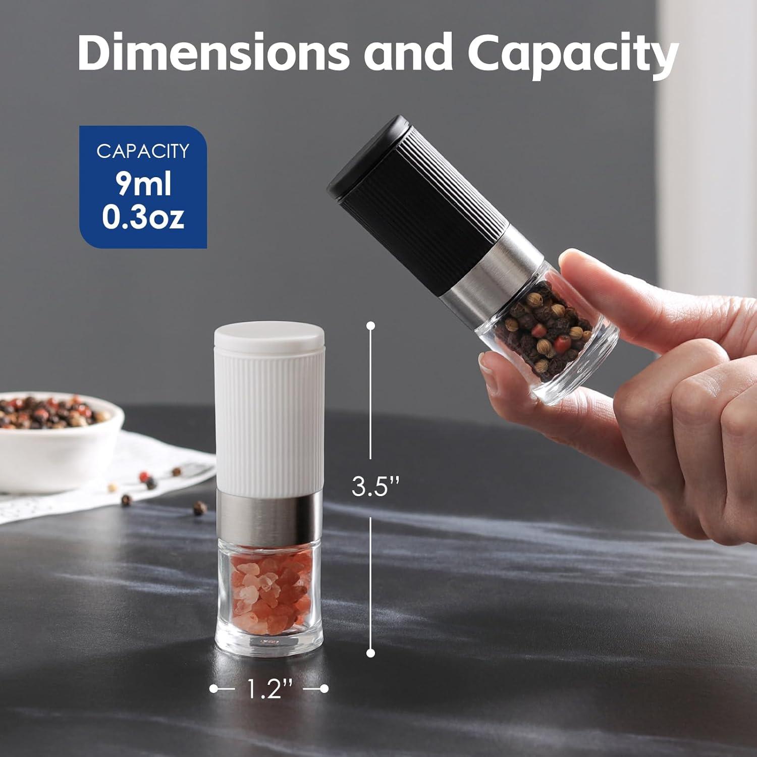 Set Mini Molinillos de Sal y Pimienta vzaahu Negro y Blanco