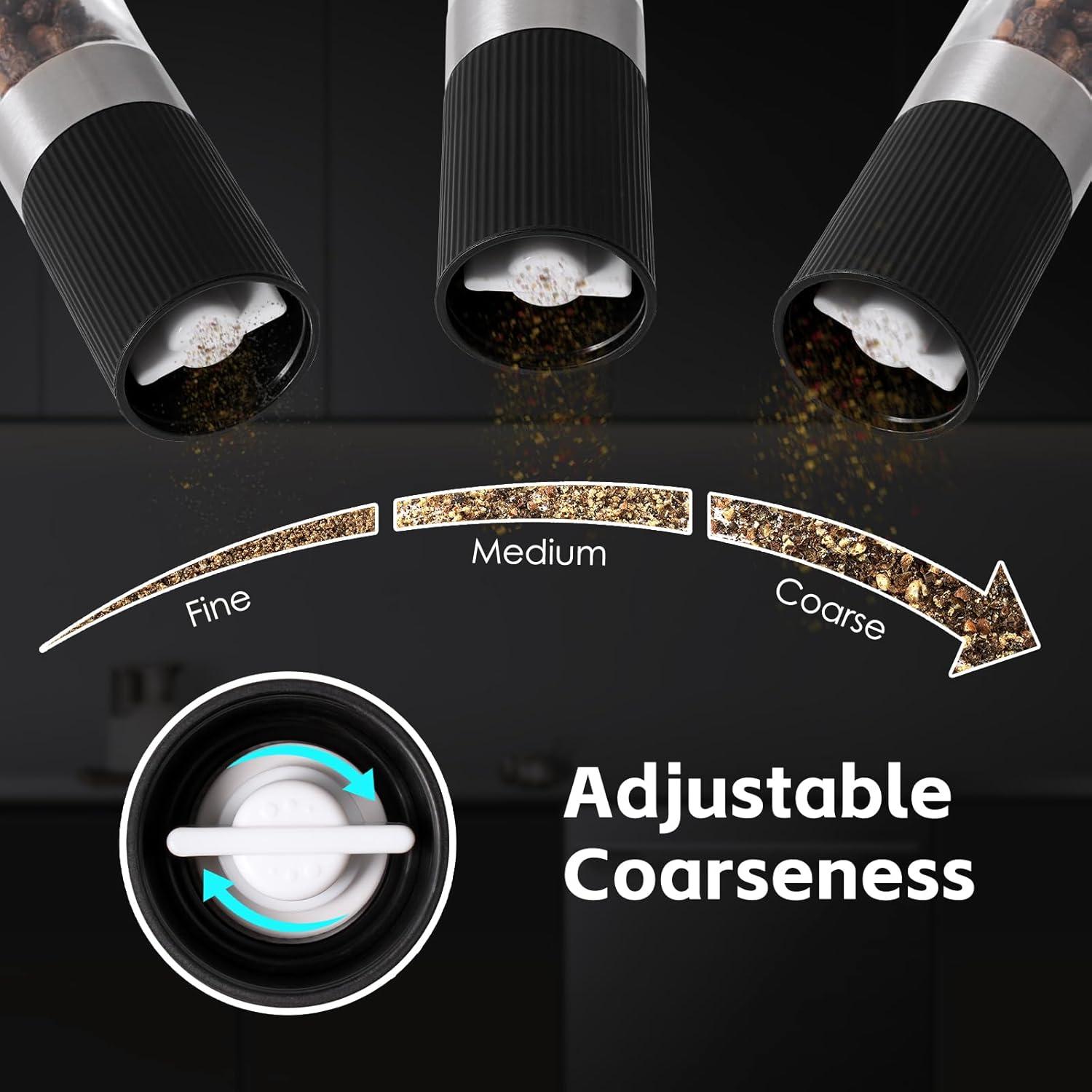 Set Mini Molinillos de Sal y Pimienta vzaahu Negro y Blanco