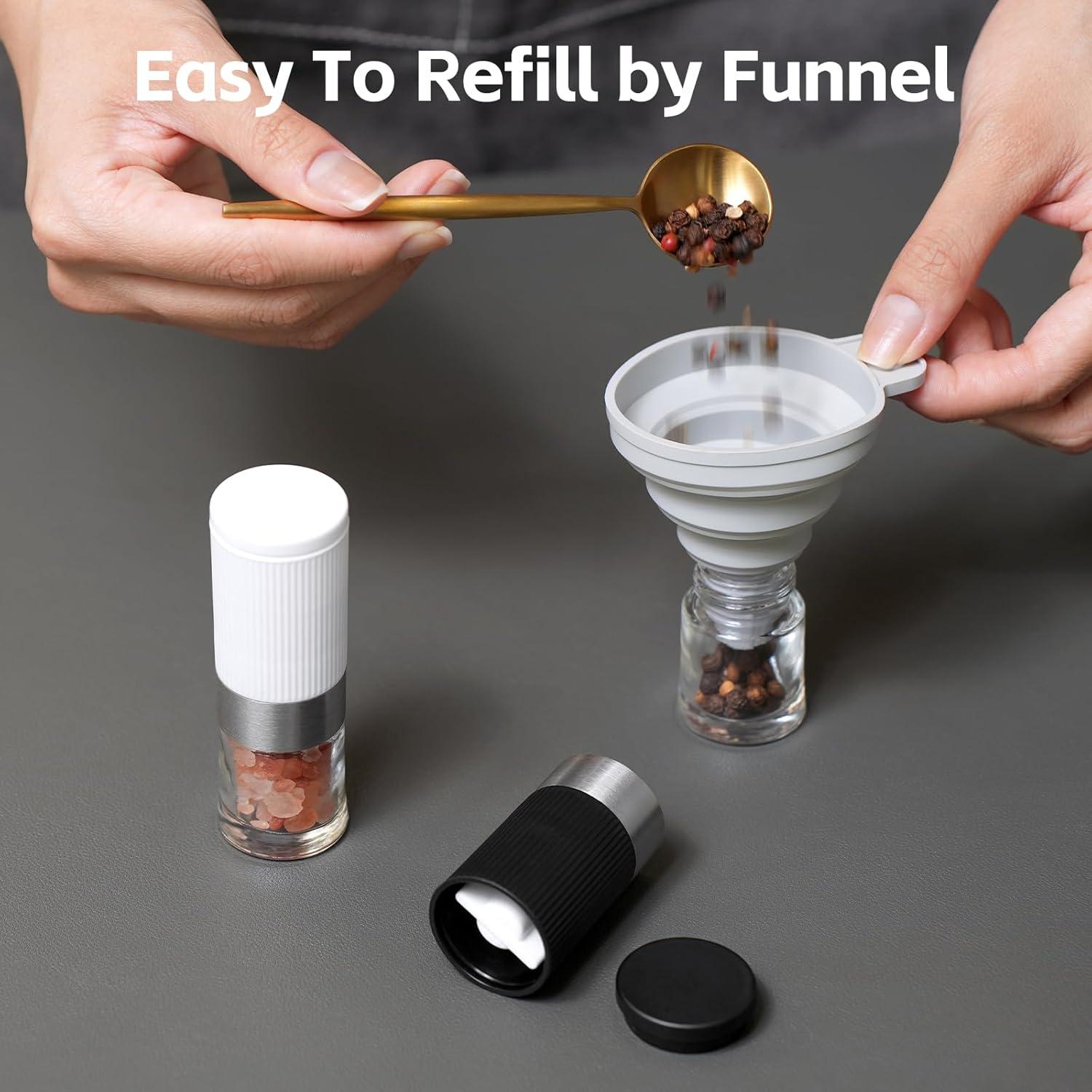 Set Mini Molinillos de Sal y Pimienta vzaahu Negro y Blanco