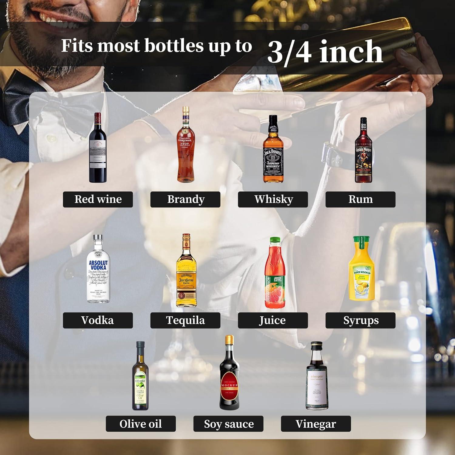 Vertedores de Licor Femilkt Acero Inoxidable 24 Piezas