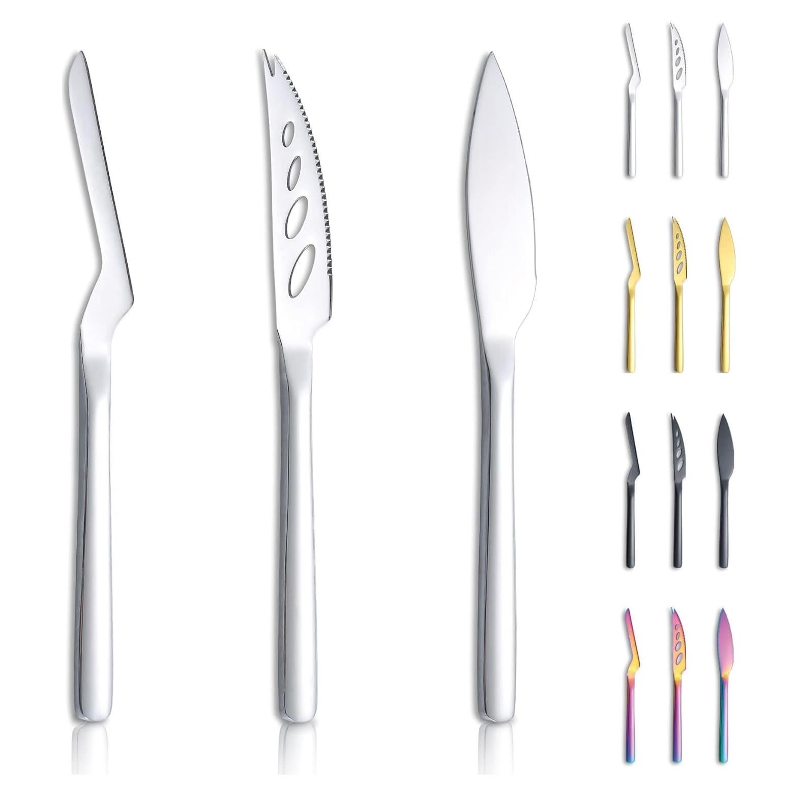 Juego de cuchillos para queso Kyraton 3 piezas acero inoxidable