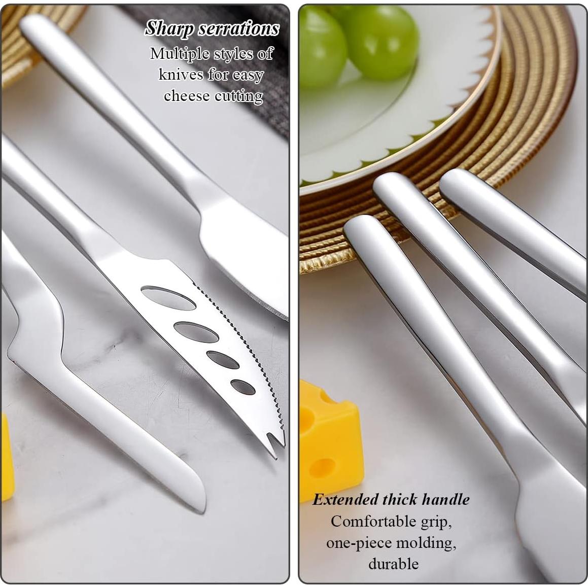 Juego de cuchillos para queso Kyraton 3 piezas acero inoxidable