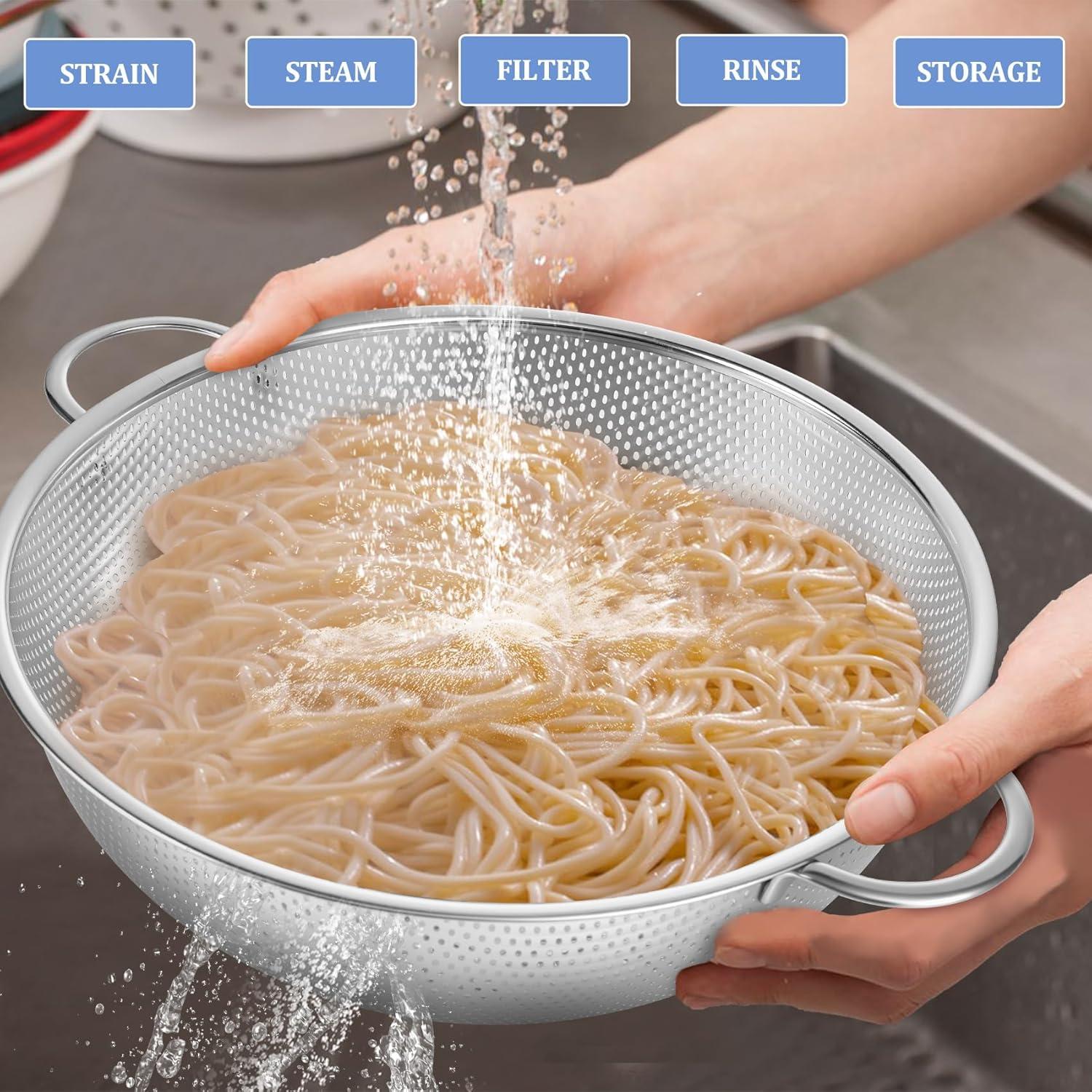 Juego de Coladores TeamFar de Acero Inoxidable 1/3/5qt