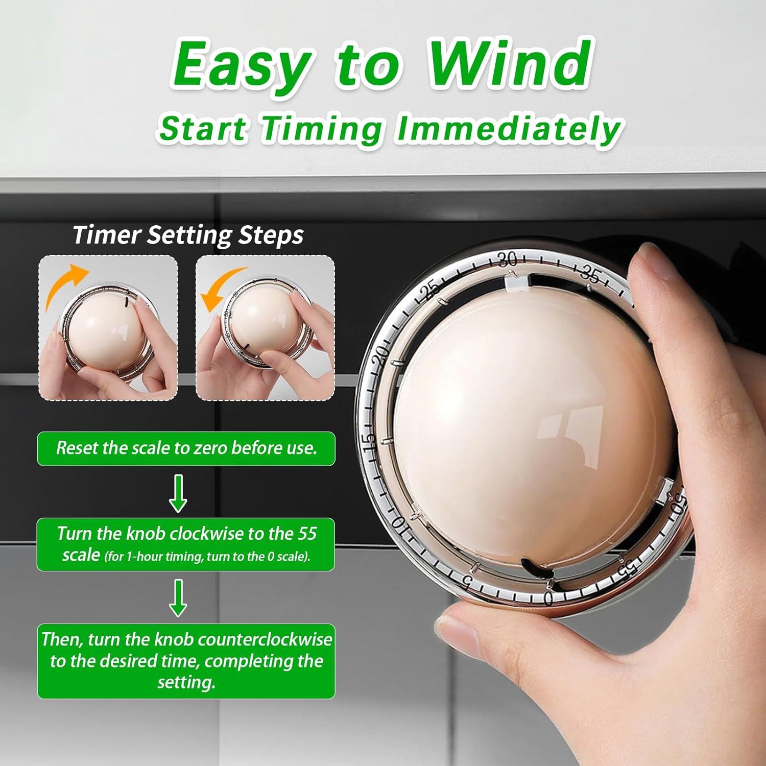 Temporizador de Cocina Mecánico HEMIPLEGIA 60 Minutos Negro